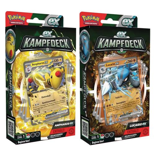 Pokémon Kampf-Decks Ampharos ex und Lucario ex NEU OVP Deutsch Auswahl